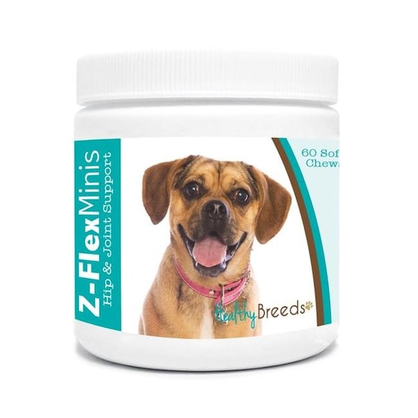 Healthy Breeds Healthy Breeds 840235137238 Puggle Z-Flex Minis Hip & Joint Support Soft Chews - 60 Count 840235137238 - main